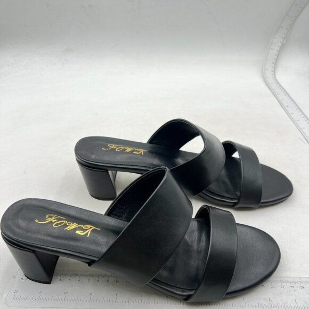 Women's Two Strap Open Toe Low Block Chunky Heels… - image 3